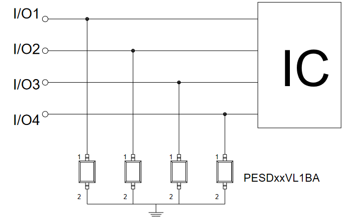 PESD3V3L1BA Elecsuper защитная диодная сборка 3.3 В, 30А, 250 Вт, SOD-323 фото 2