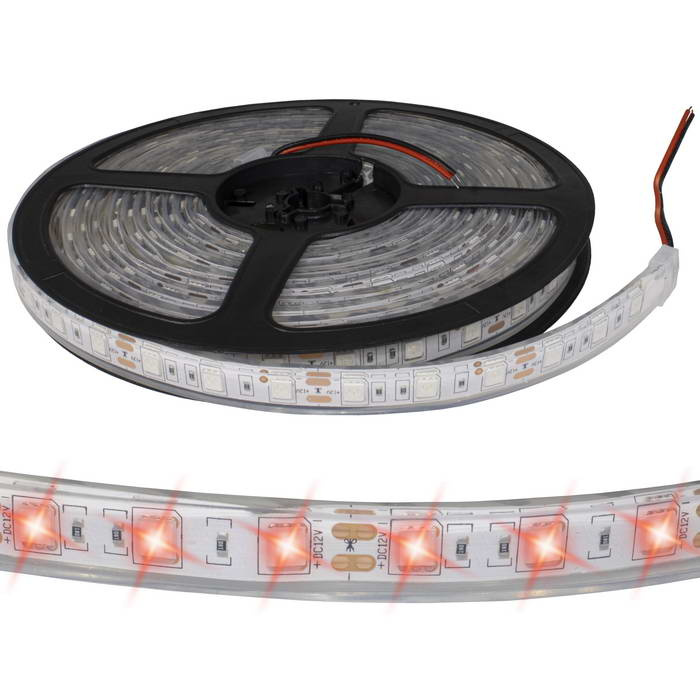 Светодиодная лента RUICHI, 5050, 300 LED, IP68, 12 В, цвет красный, катушка 5 м (цены указаны за 1 м) фото 1