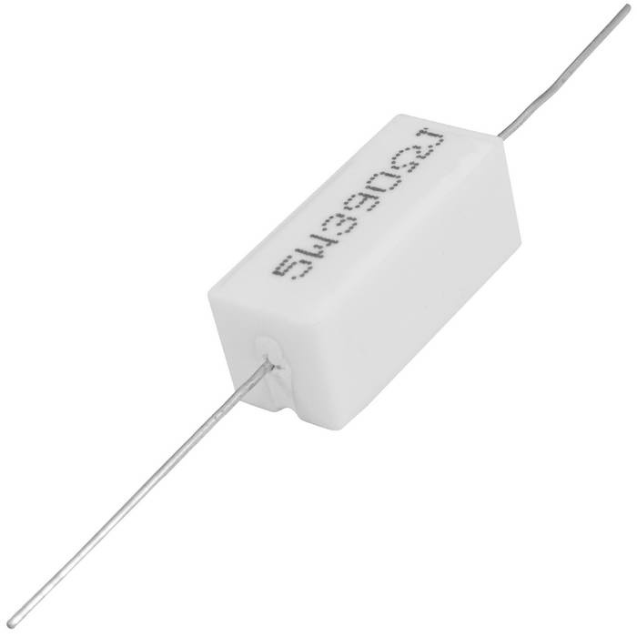 Мощный постоянный резистор XIN HUA RX27-1 390 Ом 5W 5% / SQP5, керамо-цементный  корпус фото 1