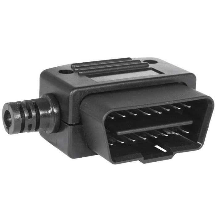 Разъем диагностический OBD RUICHI F732, male, угловой, 16 контактов, 24 В, ABS пластик, цвет черный фото 1