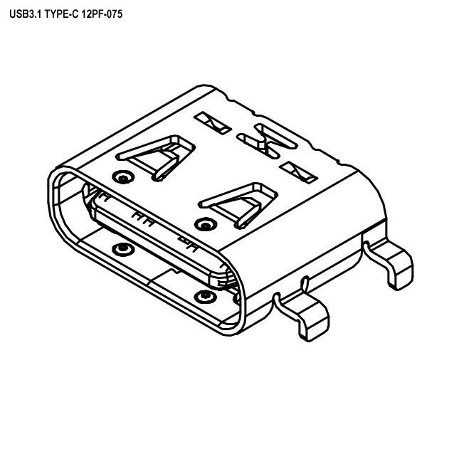 Разъём USB RUICHI USB3.1 TYPE-C 12PF-075, 12 контактов фото 2