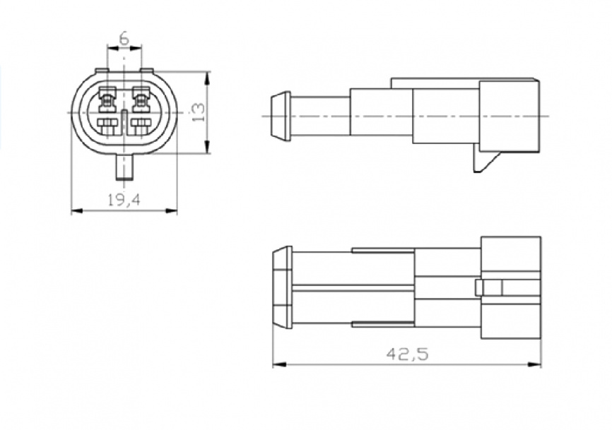 Разъём авт. соединитель RUICHI DJ7021-1.5-11 (18AWG 200 мм), 12/ 24 (DC) В фото 2