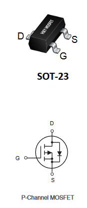 BSS84 HXY полевой транзистор (MOSFET) P-канал, -50 В, -0.13 А, 2 Ом, SOT-23 фото 2
