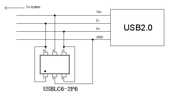 USBLC6-2P6, Защитная диодная сборка ST Microelectronics, 6В, 5.0А, корпус SOT-666(SOT-563) фото 2