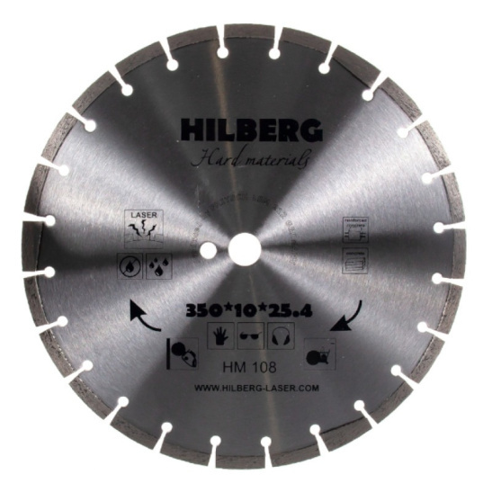 Диск алмазный отрезной "Hard Materials"Лазер 350х10*25,4мм, Trio-Diamond (Трио-Диамант) арт.HM108 фото 1