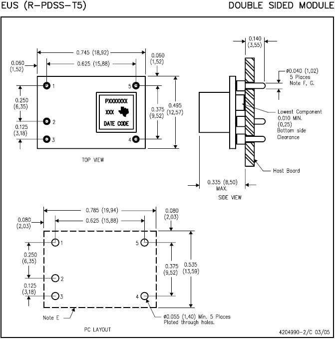 PTN78000WAH, преобразователь постоянного тока DC-DC неизолированный Texas Instruments, 22.5 Вт, 2.5 В ... 12.6 В, 1.5 А, регулируемый, корпус DIPMODULE5 фото 2
