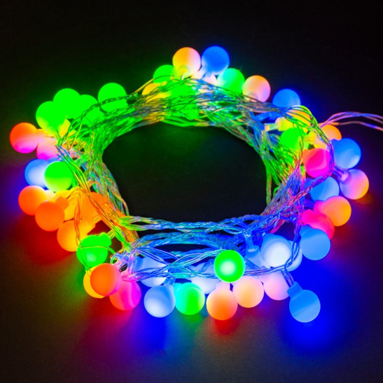 Гирлянда светодиодная TDM "Шарики" (SQ0361-0046) 50 LED, 5 м, мультиколор, с контроллером, IP20 фото 1