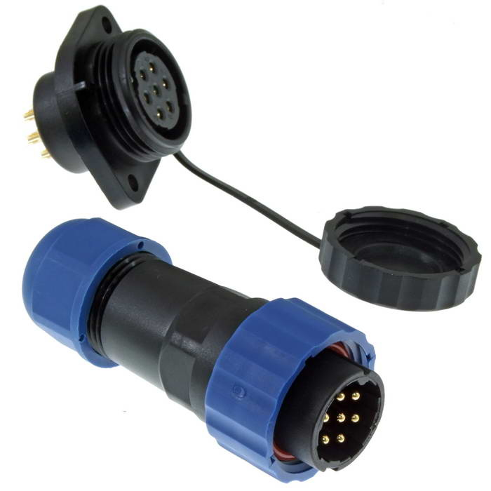 Разъём герметичный SZC21 7P-M-FE, 7 контактов фото 1