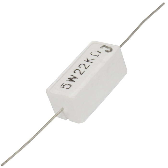 Мощный постоянный резистор XIN HUA RX27-1 22 кОм 5W 5% / SQP5, керамо-цементный  корпус фото 1
