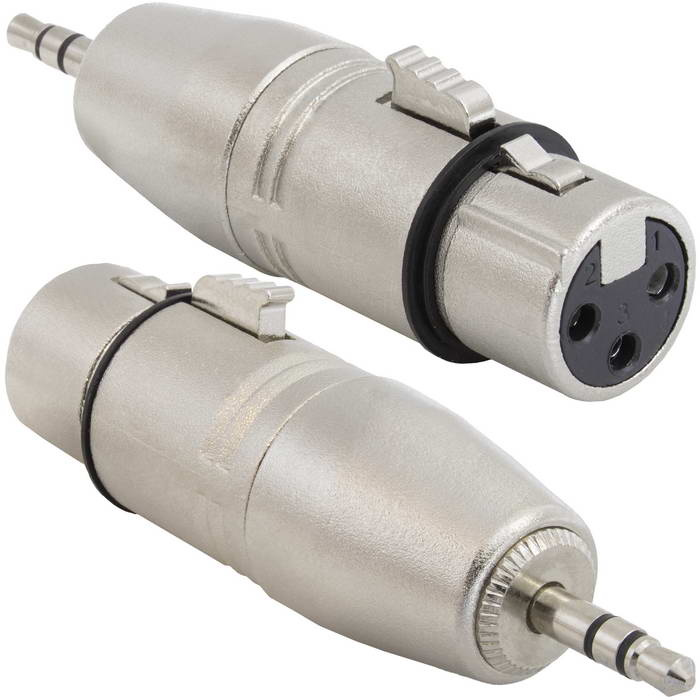 Переходник микрофонный RUICHI JD-486 XLR 3pin гнездо (мама)-mini Jack 3.5 штекер (папа), 48 В, -20...+50°C, цвет серый металлик фото 1