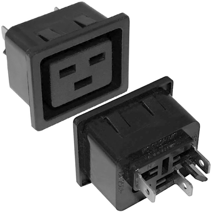 Гнездо панельное 3-х полюсное серии AC-0XX RUICHI AC-031 фото 1