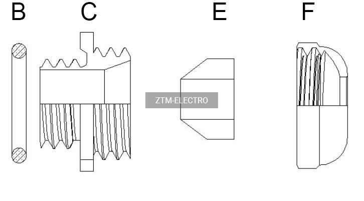 Кабельный ввод ZTM-ELECTRO LDM12X1.5, никелированная латунь фото 2