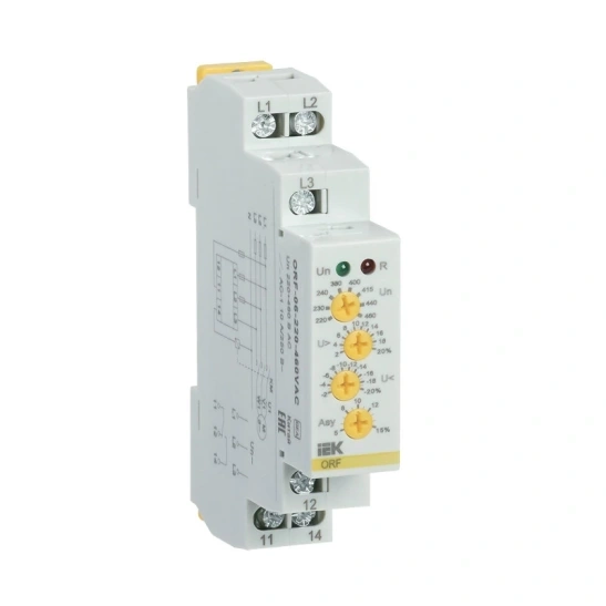 Реле контроля фаз ORF 06 3 фазы 220-460В AC IEK (ORF-06-220-460VAC) фото 1