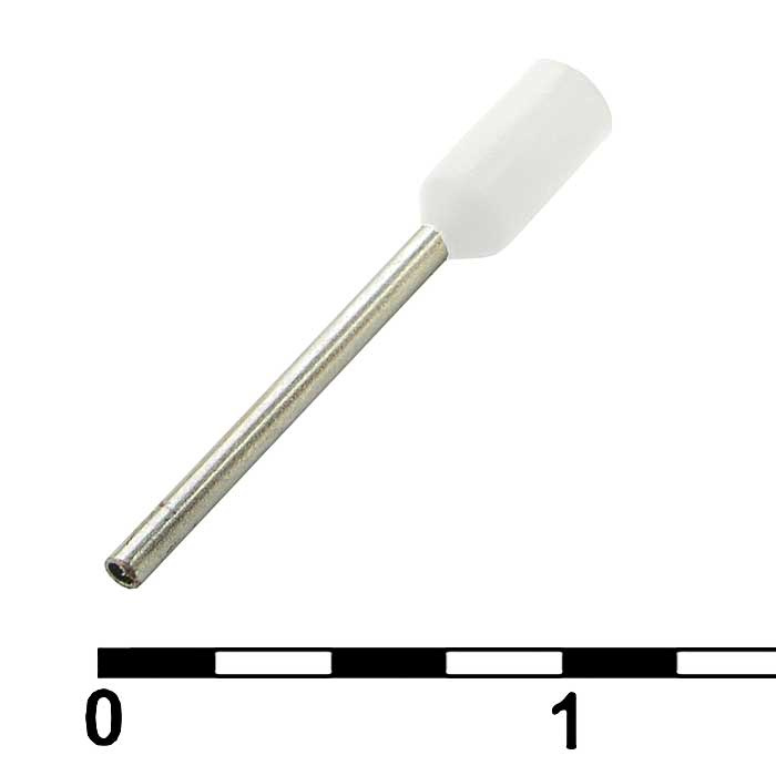 Наконечник на кабель RUICHI DN00208, белый, 0.75x8 мм, 0.25 мм2 фото 1
