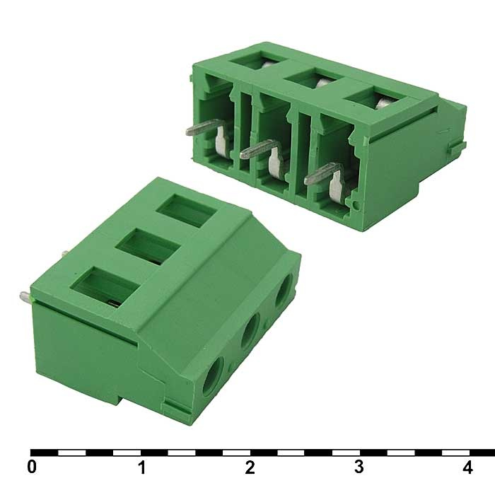 Винтовой клеммный блок RUICHI DG129-7.62-2 на 3 клеммы M3, шаг 7.62 мм, 20 А, 24-12 AWG фото 1