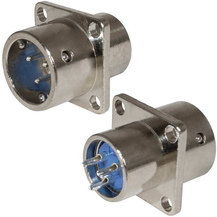 Разъём быстроразъёмный RUICHI XS12-3 (Zn) panel plug, 3-х контактый фото 1