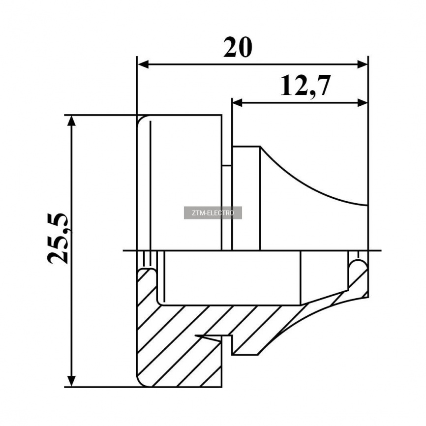 Кабельный ввод ZTM-ELECTRO ZRS M20G, EPDM фото 2