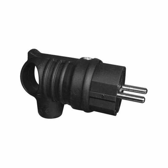 Вилка 106-0400-0109 с ручкой 2Р+РЕ 16А 220-240V (каучук) Lezard фото 1