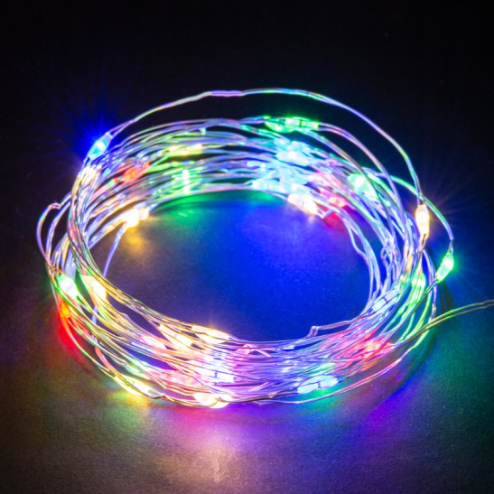 Гирлянда светодиодная TDM (SQ0361-0059) "Роса20" 2хCR2032 20 LED, 2 м, мультиколор, IP20 фото 1