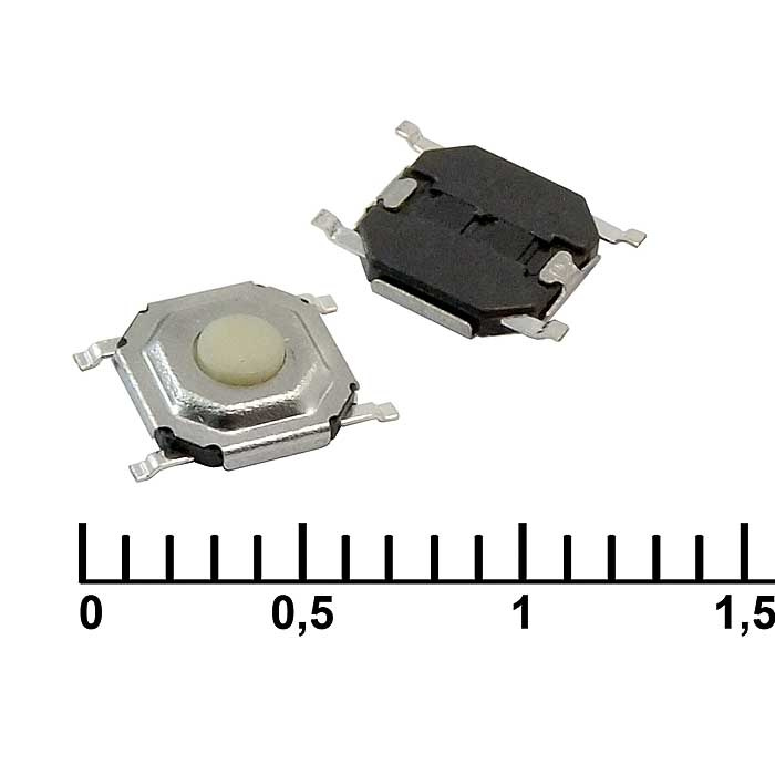 Тактовая кнопка RUICHI IT-1187, 4.1x4.1x1.5 мм, OFF-(ON), 50 мА, 12 В, 100 мОм фото 1