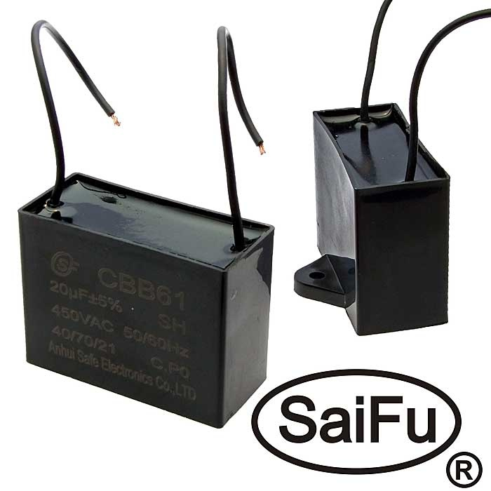 Пусковой конденсатор SAIFU CBB61, 20 мкФ, 450 В фото 1