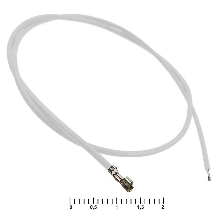Разъём питания низковольтный RUICHI HB шаг 2,00 мм AWG26 0,3m белый, 1 контакт фото 1