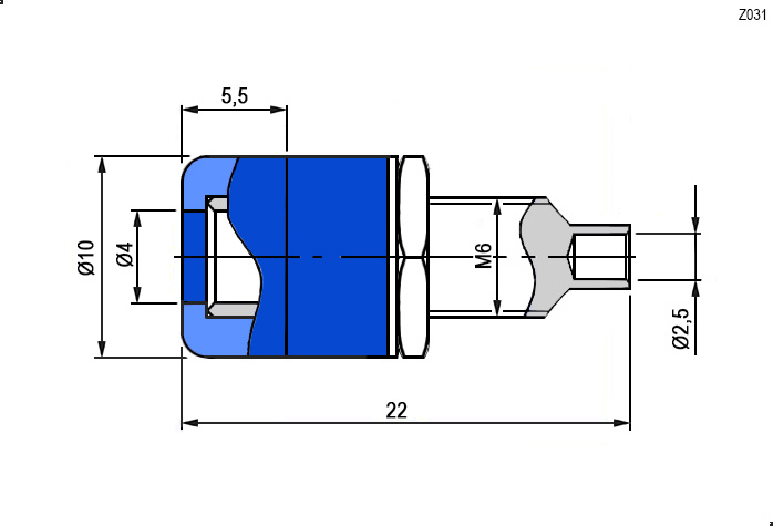 Клемма приборная RUICHI Z031 4 мм, разъём чёрный, Ф4 мм фото 2