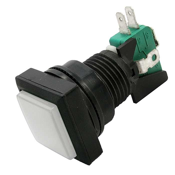 Кнопка GMSI квадратная RUICHI 5B-S с LED подсветкой 12 В, 5 А, 30 мОм, 250 В, NO(NC)+NC(NO), белая фото 1