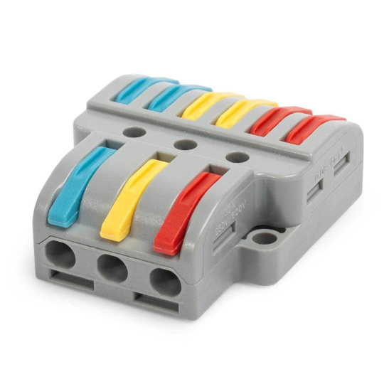 Клемма СМК 222-436 (87643) монтажная ответвительная 3*6 проводников КВТ фото 1