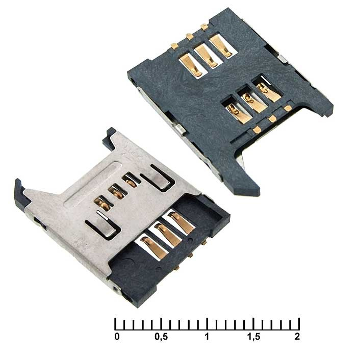 Держатель SIM RUICHI SIM-06A, 6 контактов фото 1