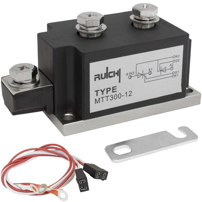 Тиристорный модуль силовой полупроводниковый RUICHI МТТ300-12, 300 А, корпус С-12 фото 1