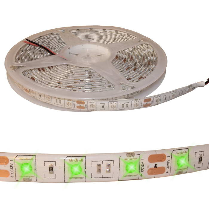 Светодиодная лента RUICHI, 5050, 300 LED, IP65, 12 В, цвет зелёный, катушка 5 м (цены указаны за 1 м) фото 1