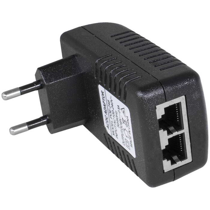 POE-адаптер сетевой RUICHI B003, 2 LAN-порта, 0.5 А, 24 Вт, 220 В, разъем RJ45 фото 1