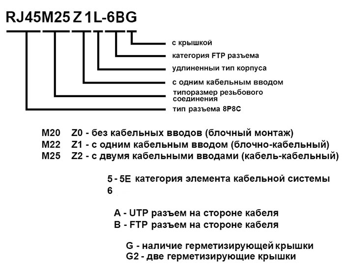 Разъём герметичный Ruichi RJ45M25Z1L-6BG фото 2