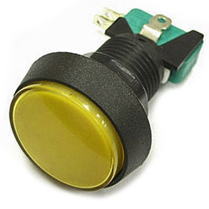 Кнопка GMSI круглая RUICHI 4B-C с LED подсветкой 12 В, 5 А, 30 мОм, 250 В, NO(NC)+NC(NO), желтая фото 1