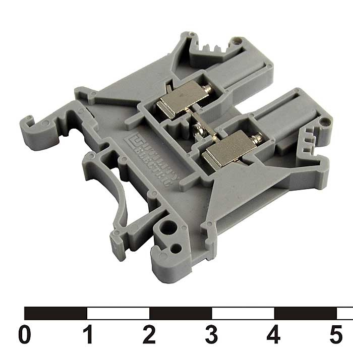 Клеммная колодка на DIN-рейку RUICHI PC 2.5, 32 А, 800 В, 1-проводное соединение, 24-12 AWG, PA66, корпус серый фото 1