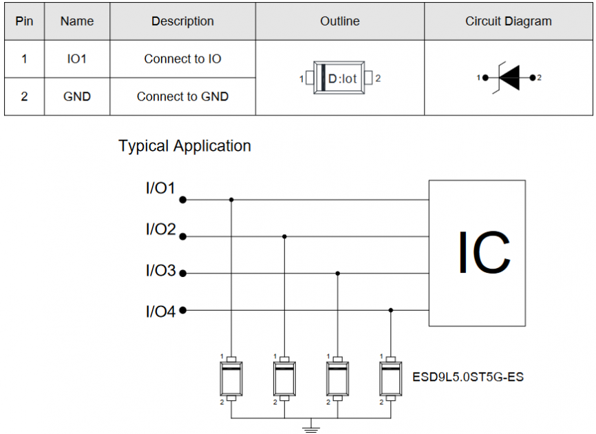 ESD9L5.0ST5G Elecsuper защитный диод ESD, 5 В, 3.5 А, 45 Вт, SOD-923 фото 2