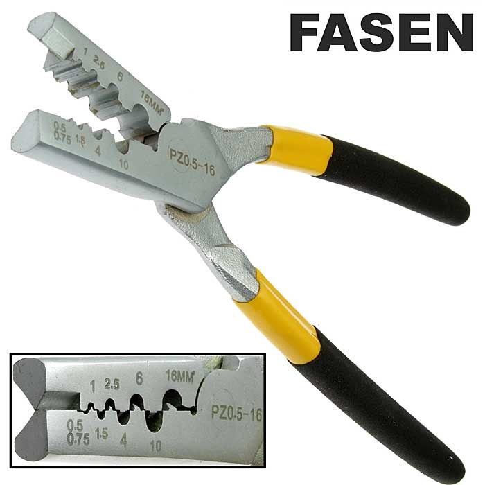 Кримпер для обжима кабельных наконечников FASEN PZ 0.5-16 фото 1