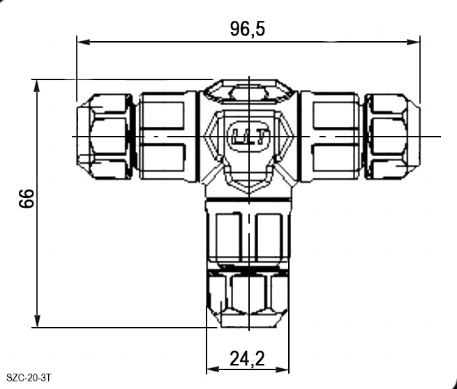 Разъём герметичный SZC-20-3T-3Pin ip67, 3 контакта фото 2