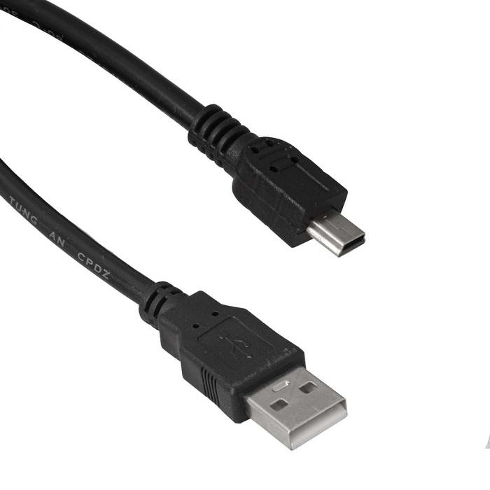 Компьютерный шнур RUICHI USB 2.0 A(m)-mini USB B(m), 1.8 м, чёрный фото 1