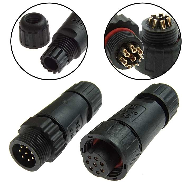 Разъём герметичный SZC-190 8pin (IP68), 8 контактов фото 1