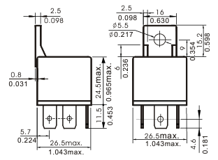 Электромагнитные реле NVF4-2-C-Z-30-A1-DC12V-1.6 фото 2