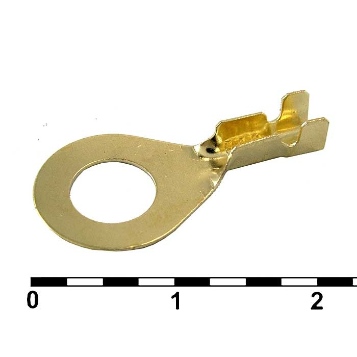 Наконечник кольцевой неизолированный RUICHI DJ431-6A.B.C.D, 1,0…1,5 мм2, латунь H65М фото 1