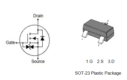 MMBF170L SLKOR полевой транзистор (MOSFET), N-канал, 60 В, 0.3 А, 3000 мОм, SOT-23 фото 2