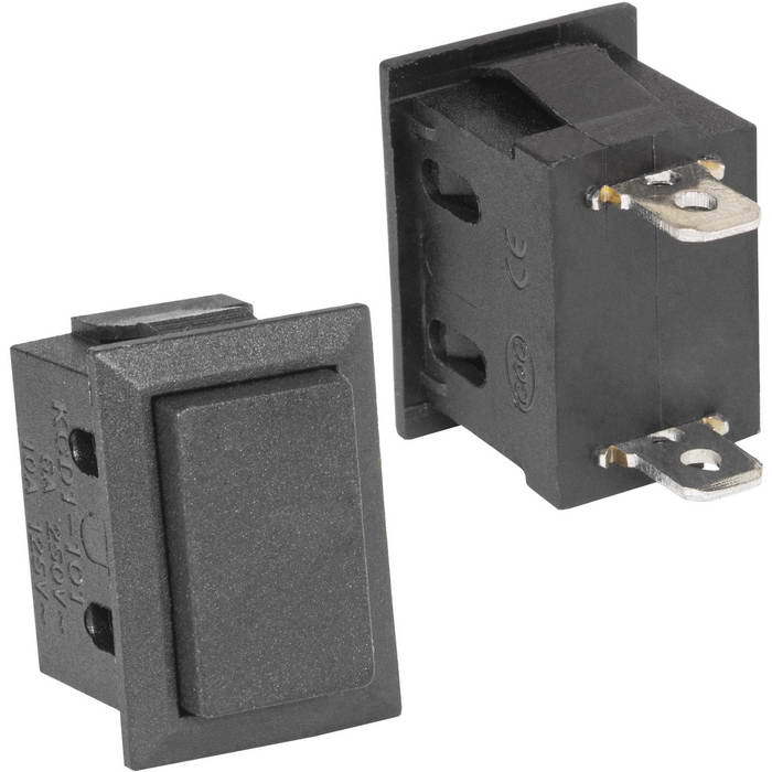 Кнопочный переключатель RUICHI KCD1-101-9-A3-B/2P, ON-OFF фото 1