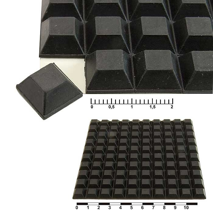 Ножка приборная самоклеющаяся RUICHI SF-005, 12.7x7x6 мм, квадратная фото 1