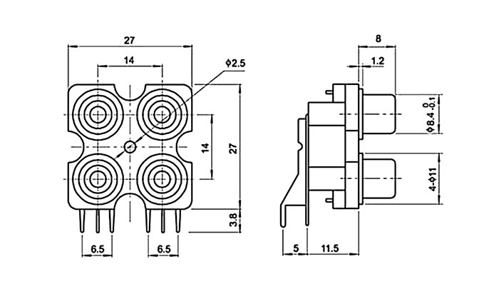 Разъём RCA RUICHI RCA-407 PCB jack, 50 В фото 2