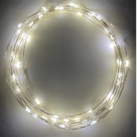 Гирлянда светодиодная ЭРА "Нить"  3хАА (ENIN-5NW) 50 LED, 5 м, теплый белый, IP20 фото 1