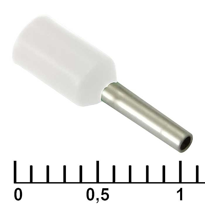 Наконечник на кабель RUICHI DN00506, белый, 1x6 мм, 0.5 мм2 фото 1