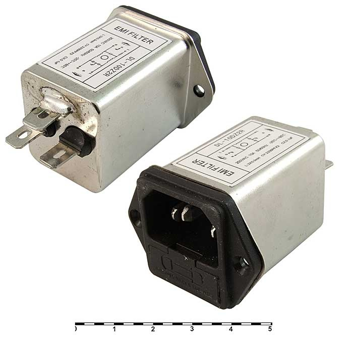 Сетевой фильтр RUICHI DL-10DZ2R  10A. 250V, 2,2 нФ фото 1